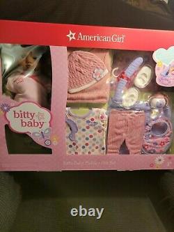 American Girl Bitty Baby BB1 Doll Dark Skin Hair & Eyes, Holiday Gift Set, NIB