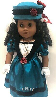 American Girl Cecile 18 Doll Retired w Hat, Gloves, Necklace, Book, Box