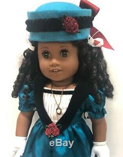American Girl Cecile 18 Doll Retired w Hat, Gloves, Necklace, Book, Box