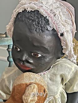 American Paper Mache Black Character Art Doll by TUTU Inspired by Leo Moss