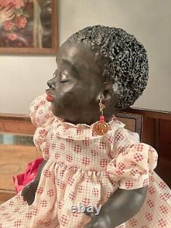 American Paper Mache Black Character Art Doll by TUTU Inspired by Leo Moss