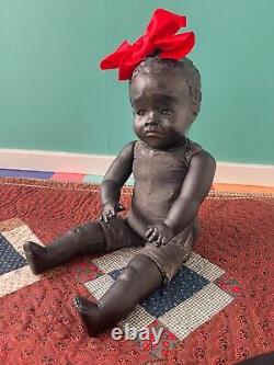 American Paper Mache Black Character Art Doll by TUTU Inspired by Leo Moss
