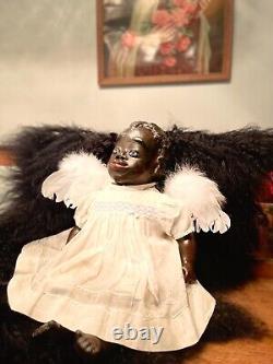 American Paper Mache Black Character Art Doll by TUTU Inspired by Leo Moss