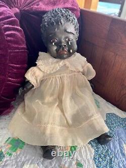 American Paper Mache Black Character Art Doll by TUTU Inspired by Leo Moss