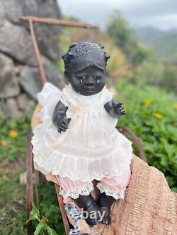 American Paper Mache Black Character Art Doll by TUTU Inspired by Leo Moss