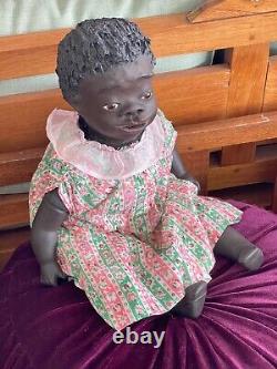 American Paper Mache Black Character Art Doll by TUTU Inspired by Leo Moss