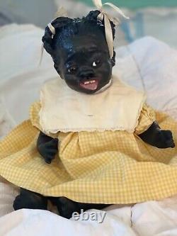 American Paper Mache Black Character Art Doll by TUTU Inspired by Leo Moss