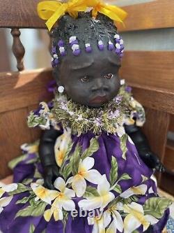 American Paper Mache Black Character Art Doll by TUTU Inspired by Leo Moss