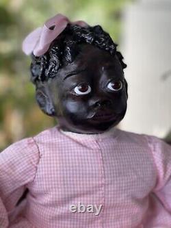 American Paper Mache Black Character Art Doll by TUTU Inspired by Leo Moss