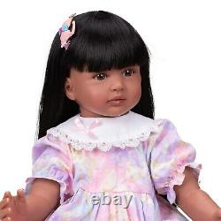 Angelbaby Reborn Toddle Doll Girl Black, 24inch Realistic African American Re