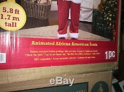 Animated Life Size Realistic African American Black Santa Sound & Motion Nib