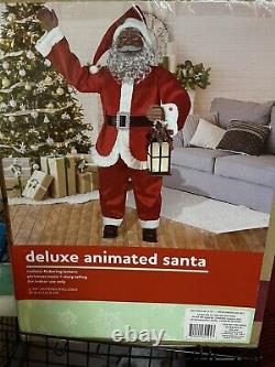 Animatronic African American Black Santa Christmas Singing/Talking Lighted 60