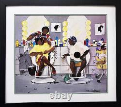 Annie Lee All that Glitter NEW FRAMED African American ART Black Beauty Salon