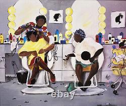 Annie Lee All that Glitter NEW FRAMED African American ART Black Beauty Salon