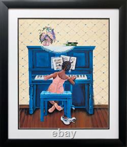 Annie Lee Rhapsody in A Minor Custom FRAMED African American ART Black Piano