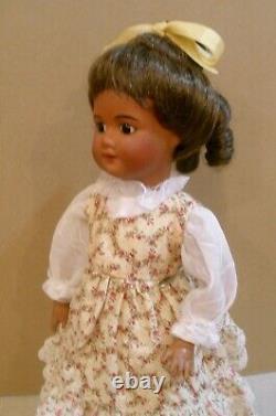 Antique 13 1/2 black French bisque socket head doll, fully jointed body