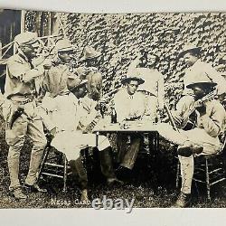 Antique 1800s African American Military Soldiers Photograph Negro Card Game USCT