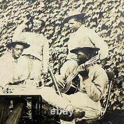 Antique 1800s African American Military Soldiers Photograph Negro Card Game USCT