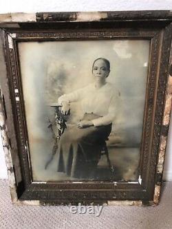 Antique 1800s Large Portrait of Wealthy African American Black Woman