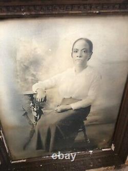 Antique 1800s Large Portrait of Wealthy African American Black Woman