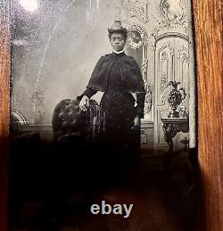 Antique 1800s Tintype Photo African American Woman / Black Americana Rare VTG