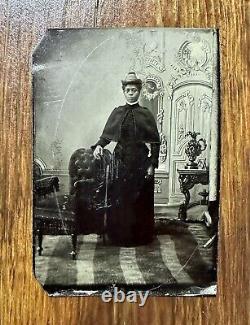 Antique 1800s Tintype Photo African American Woman / Black Americana Rare VTG