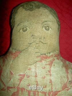 Antique 1892, Arnold Print Works rare black cloth, TOPSY or Pickaninny doll