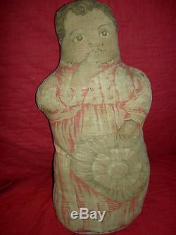 Antique 1892, Arnold Print Works rare black cloth, TOPSY or Pickaninny doll
