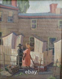 Antique 1930s AFRICAN AMERICAN OIL PAINTING BLACK WOMEN WILMINGTON DELAWARE