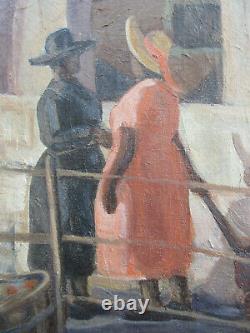 Antique 1930s AFRICAN AMERICAN OIL PAINTING BLACK WOMEN WILMINGTON DELAWARE