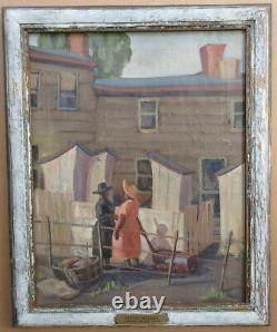 Antique 1930s AFRICAN AMERICAN OIL PAINTING BLACK WOMEN WILMINGTON DELAWARE