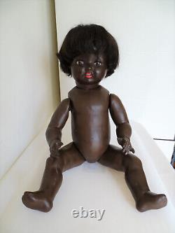 Antique 23 German African American Black Composition Baby