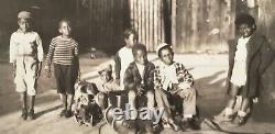 Antique 30s/40s Photograph African American Black Kids Boys Our Gang Dog Toys