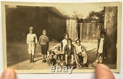 Antique 30s/40s Photograph African American Black Kids Boys Our Gang Dog Toys