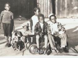 Antique 30s/40s Photograph African American Black Kids Boys Our Gang Dog Toys