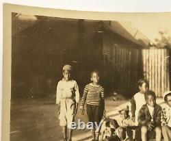 Antique 30s/40s Photograph African American Black Kids Boys Our Gang Dog Toys