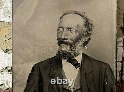 Antique AFRICAN AMERICAN MAN TINTYPE in Suit & POCKET-WATCH Photo Black Interest