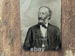 Antique AFRICAN AMERICAN MAN TINTYPE in Suit & POCKET-WATCH Photo Black Interest