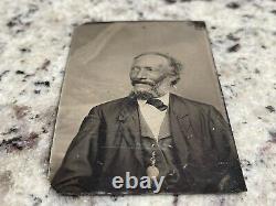 Antique AFRICAN AMERICAN MAN TINTYPE in Suit & POCKET-WATCH Photo Black Interest