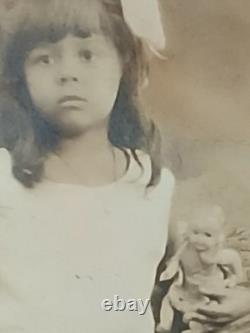 Antique African American BLACK EXCELLENCE BEAUTIFUL GIRL HOLDING HER DOLL