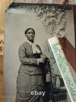Antique African American BLACK EXCELLENCE COLORED FEMALE TINTYPE