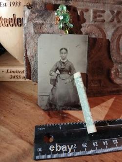 Antique African American BLACK EXCELLENCE COLORED FEMALE TINTYPE