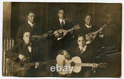 Antique African American Band Rppc Photo, Musicians With Guitars And Mandolins
