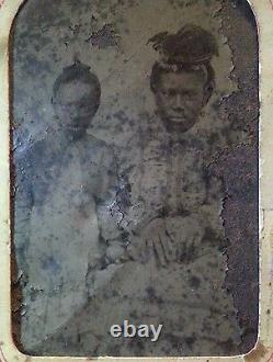Antique African American Beach Boardwalk Caricature White Hands Tintype Photo