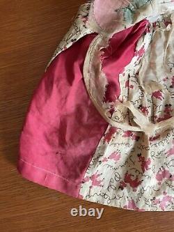 Antique African American Black Cloth Rag Doll Folk Art Peach on Dress Americana