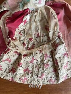 Antique African American Black Cloth Rag Doll Folk Art Peach on Dress Americana