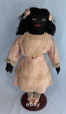 Antique African American Black Primitive Folk Art Cloth Rag Doll 18