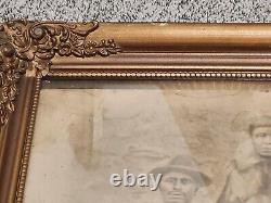 Antique African American Black Slaves Charcoal Chalk Drawing Painting