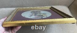 Antique African American Black Woman Lady Crosstitch Needlepoint Framed Artwork