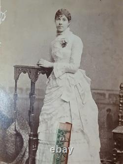 Antique African American Cabinet BLACK EXCELLENCE BEAUTIFUL LADY WHITE DRESS